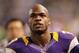 MINNEAPOLIS, MN - DECEMBER 30: Adrian Peterson #28 of the Minnesota Vikings looks on during a game against the Green Bay Packers on December 30, 2012 at Mall of America Field at the Hubert H. Humphrey Metrodome in Minneapolis, Minnesota. (Photo by Andy Clayton King/Getty Images)