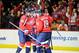 WASHINGTON, DC - FEBRUARY 01: Troy Brouwer #20 of the Washington Capitals celebrates with teammates after scoring in the third period against the Philadelphia Flyers at the Verizon Center on February 1, 2013 in Washington, DC. (Photo by Greg Fiume/Getty Images)