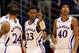 LAWRENCE, KS - JANUARY 09: Ben McLemore #23 of the Kansas Jayhawks reacts after sinking a three-pointer during the game against the Iowa State Cyclones at Allen Fieldhouse on January 9, 2013 in Lawrence, Kansas. (Photo by Jamie Squire/Getty Images)
