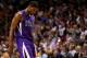 MIAMI, FL - FEBRUARY 21: Tyreke Evans #13 of the Sacramento Kings looks on during a game against the Miami Heat at American Airlines Arena on February 21, 2012 in Miami, Florida. NOTE TO USER: User expressly acknowledges and agrees that, by downloading and/or using this Photograph, User is consenting to the terms and conditions of the Getty Images License Agreement. (Photo by Mike Ehrmann/Getty Images)