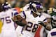 GREEN BAY, WI - JANUARY 05: Running back Adrian Peterson #28 of the Minnesota Vikings runs the ball against the Green Bay Packers during the NFC Wild Card Playoff game at Lambeau Field on January 5, 2013 in Green Bay, Wisconsin. (Photo by Andy Lyons/Getty Images)