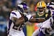 GREEN BAY, WI - JANUARY 05: Running back Adrian Peterson #28 of the Minnesota Vikings runs the ball against the Green Bay Packers during the NFC Wild Card Playoff game at Lambeau Field on January 5, 2013 in Green Bay, Wisconsin. (Photo by Andy Lyons/Getty Images)