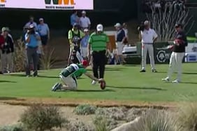 Padraig Harrington Kicks Field Goal at Phoenix Open