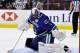 VANCOUVER, CANADA - JANUARY 30: Roberto Luongo #1 of the Vancouver Canucks stretches out a pad to make a save against the Colorado Avalanche during the first period in NHL action on January 30, 2013 at Rogers Arena in Vancouver, British Columbia, Canada. (Photo by Rich Lam/Getty Images)