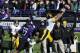 EVANSTON IL- OCTOBER 27: Kevonte Martin-Manley #11 of the Iowa Hawkeyes tries to catch a pass in front of Jared Carpenter #27 of the Northwestern Wildcats on October 27, 2012 at Ryan Field in Evanston, Illinois. The Northwestern Wildcats defeated the Iowa Hawkeyes 28-17. (Photo by David Banks/Getty Images)