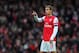 LONDON, ENGLAND - FEBRUARY 02: Nacho Monreal of Arsenal reacts during the Barclays Premier League match between Arsenal and Stoke City at Emirates Stadium on February 2, 2013 in London, England. (Photo by Michael Regan/Getty Images)