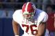 OXFORD, MS - OCTOBER 15: Offensive linesman D.J. Fluker #76 of the Alabama Crimson Tide lines up against Mississippi on October 15, 2011 at Vaught- Hemingway Stadium in Oxford, Mississippi. (Photo by Butch Dill/Getty Images)