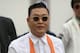 YEONGAM-GUN, SOUTH KOREA - OCTOBER 14: Korean rapper Psy visits the Red Bull Racing garage before the Korean Formula One Grand Prix at the Korea International Circuit on October 14, 2012 in Yeongam-gun, South Korea. (Photo by Mark Thompson/Getty Images)