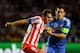 MONACO - AUGUST 31: Frank Lampard of Chelsea in action with Koke of Atletico Madrid during the UEFA Super Cup match between Chelsea and Atletico Madrid at Louis II Stadium on August 31, 2012 in Monaco, Monaco. (Photo by Chris Brunskill/Getty Images)