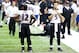 NEW ORLEANS, LA - FEBRUARY 03: Jacoby Jones #12 and Joe Flacco #5 of the Baltimore Ravens stand on the field as play was suspended in the third quarter for 34 minutes due to a power outage against the San Francisco 49ers during Super Bowl XLVII at the Mercedes-Benz Superdome on February 3, 2013 in New Orleans, Louisiana. (Photo by Ronald Martinez/Getty Images)