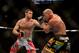 Jul. 7, 2012; Las Vegas, NV, USA; UFC fighter Forrest Griffin (left) against Tito Ortiz during a light heavyweight bout in UFC 148 at the MGM Grand Garden Arena. Mandatory Credit: Mark J. Rebilas-USA TODAY Sports