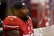 NEW ORLEANS, LA - FEBRUARY 03: NaVorro Bowman #53 of the San Francisco 49ers sits on the bench following their loss to the Baltimore Ravens during Super Bowl XLVII at the Mercedes-Benz Superdome on February 3, 2013 in New Orleans, Louisiana. The Ravens defeated the 49ers 34-31. (Photo by Mike Ehrmann/Getty Images)