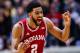 WEST LAFAYETTE, IN - JANUARY 30: Christian Watford #2 of the Indiana Hoosiers celebrates after a play during action against the Purdue Boilermakers at Mackey Arena on January 30, 2013 in West Lafayette, Indiana. Indiana defeated Purdue 97-60. (Photo by Michael Hickey/Getty Images)