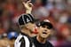 NEW ORLEANS, LA - FEBRUARY 03: Head coach Jim Harbaugh of the San Francisco 49ers talks with a referee in the fourth quarter during Super Bowl XLVII against the Baltimore Ravens at the Mercedes-Benz Superdome on February 3, 2013 in New Orleans, Louisiana. (Photo by Ezra Shaw/Getty Images)