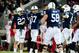 November 24, 2012; University Park, PA, USA; Penn State Nittany Lions kicker Sam Ficken (97) celebrates after kicking the go-ahead field goal in overtime against the Wisconsin Badgers at Beaver Stadium. Mandatory Credit: Evan Habeeb-USA TODAY Sports