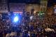 Fans crowd the streets in San Francisco to watch the Super Bowl