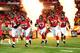 ATLANTA, GA - AUGUST 9: Members of the Atlanta Falcons offensive line (L-R) Garrett Reynolds #75, Todd McClure #62, Justin Blalock #63, Sam Baker #72, and Tyson Clabo #77 are introduced before the game against the Baltimore Ravens at the Georgia Dome on August 9, 2012 in Atlanta, Georgia (Photo by Scott Cunningham/Getty Images)