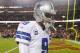 LANDOVER, MD - DECEMBER 30: Quarterback Tony Romo #9 of the Dallas Cowboys walks off the field following the Cowboys 28-18 loss to the Washington Redskins at FedExField on December 30, 2012 in Landover, Maryland. (Photo by Rob Carr/Getty Images)