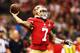 NEW ORLEANS, LA - FEBRUARY 03: Colin Kaepernick #7 of the San Francisco 49ers throws a pass in the first half against the Baltimore Ravens during Super Bowl XLVII at the Mercedes-Benz Superdome on February 3, 2013 in New Orleans, Louisiana. (Photo by Christian Petersen/Getty Images)