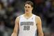January 28, 2013; Denver, CO, USA; Denver Nuggets center Timofey Mozgov (25) reacts during the first half against the Indiana Pacers at the Pepsi Center. The Nuggets won 102-101. Mandatory Credit: Chris Humphreys-USA TODAY Sports