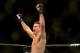 Jul. 7, 2012; Las Vegas, NV, USA; UFC fighter Demian Maia (left) celebrates his win over Dong Hyun Kim during a welterweigh bout in UFC 148 at the MGM Grand Garden Arena. Mandatory Credit: Mark J. Rebilas-USA TODAY Sports