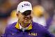 NEW ORLEANS, LA - JANUARY 09: Head coach Les Miles of the Louisiana State University Tigers looks on before playing against the Alabama Crimson Tide during the 2012 Allstate BCS National Championship Game at Mercedes-Benz Superdome on January 9, 2012 in New Orleans, Louisiana. (Photo by Chris Graythen/Getty Images)