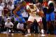MIAMI, FL - JUNE 19: LeBron James #6 of the Miami Heat looks to pass the ball in the second half against Kevin Durant #35 of the Oklahoma City Thunder in Game Four of the 2012 NBA Finals on June 19, 2012 at American Airlines Arena in Miami, Florida. NOTE TO USER: User expressly acknowledges and agrees that, by downloading and or using this photograph, User is consenting to the terms and conditions of the Getty Images License Agreement. (Photo by Mike Ehrmann/Getty Images)