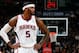 ATLANTA, GA - JANUARY 19: Josh Smith #5 of the Atlanta Hawks walks down the court after a turnover against the San Antonio Spurs at Philips Arena on January 19, 2013 in Atlanta, Georgia. NOTE TO USER: User expressly acknowledges and agrees that, by downloading and or using this photograph, User is consenting to the terms and conditions of the Getty Images License Agreement. (Photo by Kevin C. Cox/Getty Images)