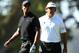 SAN FRANCISCO, CA - JUNE 15: (L-R) Tiger Woods of the United States and Phil Mickelson of the United States look on from the 14th hole during the second round of the 112th U.S. Open at The Olympic Club on June 15, 2012 in San Francisco, California. (Photo by Ezra Shaw/Getty Images)