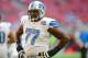 Dec. 16, 2012; Glendale, AZ, USA: Detroit Lions tackle Gosder Cherilus against the Arizona Cardinals at University of Phoenix Stadium. The Cardinals defeated the Lions 38-10. Mandatory Credit: Mark J. Rebilas-USA TODAY Sports