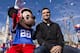 LAKE BUENA VISTA, FL - FEBRUARY 04: In this handout photo provided by Disney Parks, Super Bowl XLVII MVP Joe Flacco rides with Mickey Mouse in a parade through the Magic Kingdom at Walt Disney World Resort February 4, 2013 in Lake Buena Vista, Florida. Flacco led his Baltimore Ravens to a 34-31 win over the San Francisco 49ers last night in New Orleans. After the game, Flacco starred in a commercial where he proclaimed 'I'm Going to Disney World!' (Photo by Matt Stroshane/Disney Parks via Getty Images)