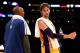 LOS ANGELES, CA - JANUARY 29: Pau Gasol #16 and Kobe Bryant #24 of the Los Angeles Lakers talk during the game with the New Orleans Hornets at Staples Center on January 29, 2013 in Los Angeles, California. . The Lakers won 111-106. NOTE TO USER: User expressly acknowledges and agrees that, by downloading and or using this photograph, User is consenting to the terms and conditions of the Getty Images License Agreement. (Photo by Stephen Dunn/Getty Images)