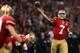 NEW ORLEANS, LA - FEBRUARY 03: Colin Kaepernick #7 of the San Francisco 49ers throws a pass against the Baltimore Ravens during Super Bowl XLVII at the Mercedes-Benz Superdome on February 3, 2013 in New Orleans, Louisiana. The Ravens won 34-31. (Photo by Mike Ehrmann/Getty Images)