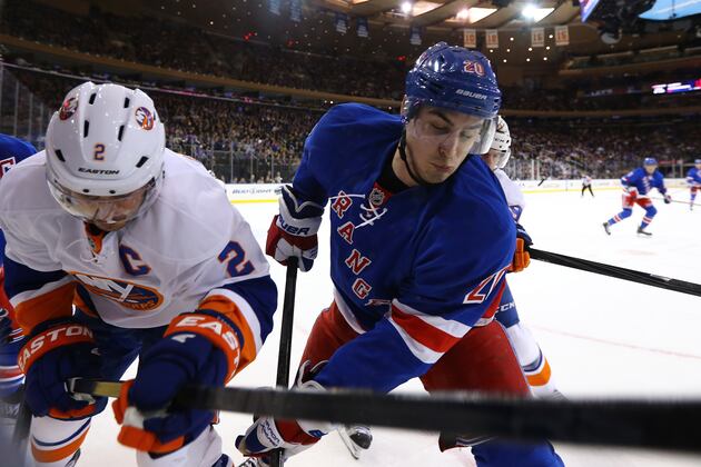 Rookie Miller scores twice as Rangers top Isles