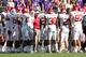 FORT WORTH, TX - DECEMBER 1: Bob Stoops head coach of the Oklahoma Sooners speaks to the Oklahoma defense during the game against the TCU Horned Frogs at Amon G. Carter Stadium on December 1, 2012 in Fort Worth, Texas. (Photo by Rick Yeatts/Getty Images)