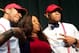 Feb 6, 2013; Loganville, GA, USA; Robert Nkemdiche (right) reacts with his brother Denzel and his mother Beverly after he announced his decision to attend Mississippi on National Signing Day at Grayson High School. Mandatory Credit: Dale Zanine-USA TODAY Sports