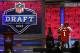 NEW YORK, NY - APRIL 26: Robert Griffin III (R) from Baylor holds up a jersey as he stands on stage with NFL Commissioner Roger Goodell after Griffin was selected #2 overall by the Washington Redskins in the first round of the 2012 NFL Draft at Radio City Music Hall on April 26, 2012 in New York City. (Photo by Chris Chambers/Getty Images)