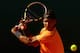 MONTE-CARLO, MONACO - APRIL 21: Rafael Nadal of Spain plays a backhand against Gilles Simon of France in their semi-final during day seven of the ATP Monte Carlo Masters, at Monte-Carlo Sporting Club on April 21, 2012 in Monte-Carlo, Monaco. (Photo by Clive Brunskill/Getty Images)