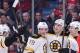 MONTREAL, CANADA - FEBRUARY 6: David Krejci #46 of the Boston Bruins celebrates his game-winning goal with teammates during an NHL game against the Montreal Canadiens at the Bell Centre on February 6, 2013 in Montreal, Quebec, Canada. The Bruins defeated the Canadiens 2-1. (Photo by Richard Wolowicz/Getty Images)