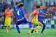 GETAFE, SPAIN - SEPTEMBER 15: Pedro Rodriguez Ledesma (2nd R) of FC Barcelona duels for the ball with Miguel Torres (L) and Diego Castro (R) of Getafe CF during the La Liga match between Getafe CF and FC Barcelona at Coliseum Alfonso Perez on September 15, 2012 in Getafe, Spain. (Photo by Gonzalo Arroyo Moreno/Getty Images)