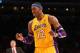 LOS ANGELES, CA - JANUARY 29: Dwight Howard #12 of the Los Angeles Lakers celebrates in the final seconds of the game with the New Orleans Hornets at Staples Center on January 29, 2013 in Los Angeles, California. . The Lakers won 111-106. NOTE TO USER: User expressly acknowledges and agrees that, by downloading and or using this photograph, User is consenting to the terms and conditions of the Getty Images License Agreement. (Photo by Stephen Dunn/Getty Images)
