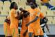 RUSTENBURG, SOUTH AFRICA - JANUARY 22: Didier Drogba of Ivory Coast (L) celebrates with team-mates after the team scored a goal during the 2013 Orange African Cup of Nations match between Ivory Coast and Togo at Royal Bafokeng Stadium on January 22, 2013 in Rustenburg, South Africa. (Photo by Lefty Shivambu/Gallo Images/Getty Images)