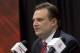 HOUSTON, TX - JULY 19: Daryl Morey, general manager of the Houston Rockets speaks during a press conference announcing the signing of Jeremy Lin at Toyota Center on July 19, 2012 in Houston, Texas. (Photo by Bob Levey/Getty Images)
