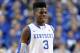 LEXINGTON, KY - NOVEMBER 16: Nerlens Noel #3 of the Kentucky Wildcats celebrates during the game against Lafayette Leopards at Rupp Arena on November 16, 2012 in Lexington, Kentucky. Kentucky won 101-49. (Photo by Andy Lyons/Getty Images)