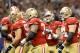 Feb 3, 2013; New Orleans, LA, USA; San Francisco 49ers quarterback Colin Kaepernick (7) breaks a huddle in the first quarter in Super Bowl XLVII against the Baltimore Ravens at the Mercedes-Benz Superdome. Mandatory Credit: Mark J. Rebilas-USA TODAY Sports
