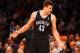 NEW YORK, NY - DECEMBER 19: Kris Humphries #43 of the Brooklyn Nets argues a technical fouls called against him against the New York Knicks during their game at Madison Square Garden on December 19, 2012 in New York City. NOTE TO USER: User expressly acknowledges and agrees that, by downloading and or using this photograph, User is consenting to the terms and conditions of the Getty Images License Agreement. (Photo by Al Bello/Getty Images)