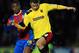 WATFORD, ENGLAND - FEBRUARY 08: Daniel Pudil of Watford holds off Wilfred Zaha of Palace during the npower Championship match between Watford and Crystal Palace at Vicarage Road on February 8, 2013 in Watford, England. (Photo by Richard Heathcote/Getty Images)