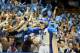 DURHAM, NC - FEBRUARY 07: The mascot of the Duke Blue Devils celebrates with the fans during their game against the North Carolina State Wolfpack at Cameron Indoor Stadium on February 7, 2013 in Durham, North Carolina. (Photo by Streeter Lecka/Getty Images)