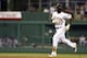 PITTSBURGH, PA - AUGUST 15: Andrew McCutchen #22 of the Pittsburgh Pirates rounds second after hitting a solo home run in the fourth inning against the Los Angeles Dodgers during the game on August 15, 2012 at PNC Park in Pittsburgh, Pennsylvania. (Photo by Justin K. Aller/Getty Images)