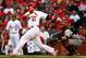ST LOUIS, MO - OCTOBER 17: Allen Craig #21 of the St. Louis Cardinals at bat while taking on the San Francisco Giants in Game Three of the National League Championship Series at Busch Stadium on October 17, 2012 in St Louis, Missouri. (Photo by Elsa/Getty Images)